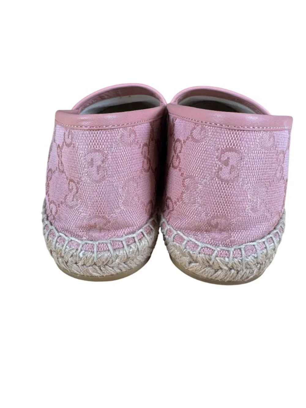 Gucci GG Supreme Pink Canvas Logo Women's Espadrille Shoes Size EU 39.5 US 9.5